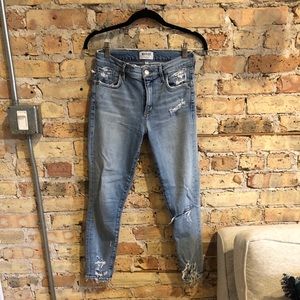 Agolde high rise ripped skinny jeans